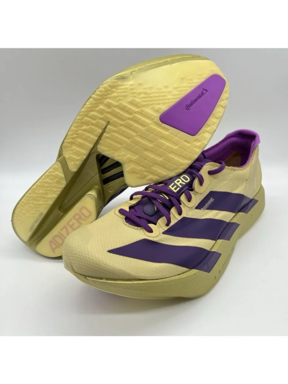 adidas Adizero Adios Pro 4 Mens Running Racing Shoe Gold Purple Size 10.5 JR7410